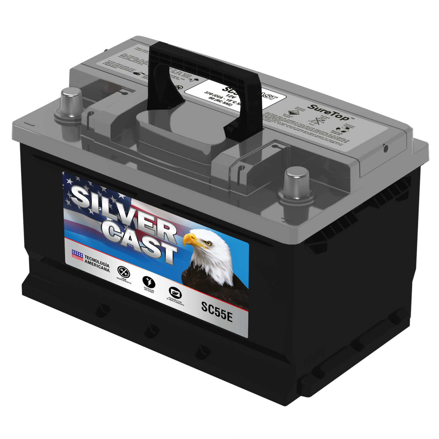 Bater a 55amp 370 cca c pesta a cpm