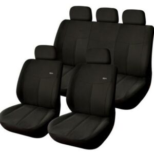 CUBRE ASIENTO 9XSET NEGRO C/REFLECTOR