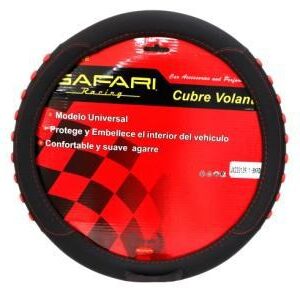 CUBRE VOLANTE 38CM NEGRO/ROJO TALLA M