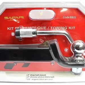 GANCHO REMOLQUE NEGRO C/BOLA 2" +SEGURO C/LLAVE 6000LB